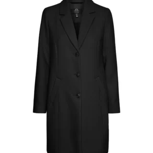SPREAD COLLAR BLACK COAT