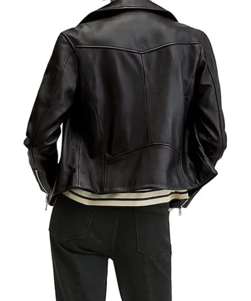 Women Moto Black Leather Jacket