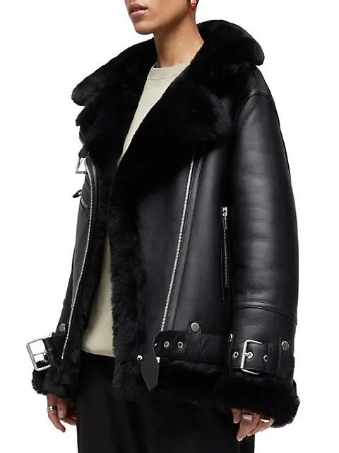 Women's Aviator Leather Jacket