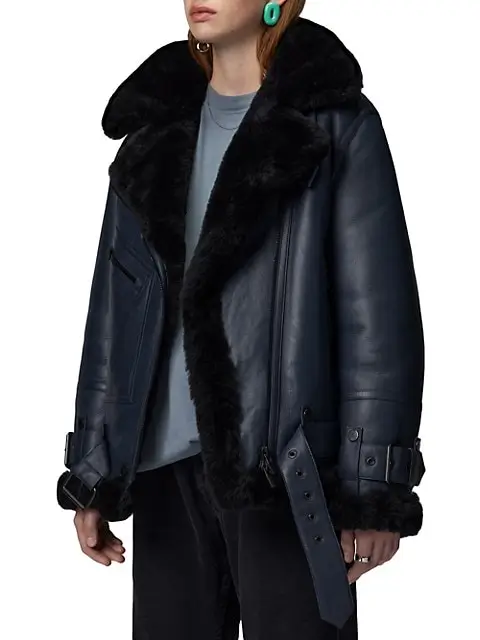 Women's Aviator Moya Fur Leather Jacket