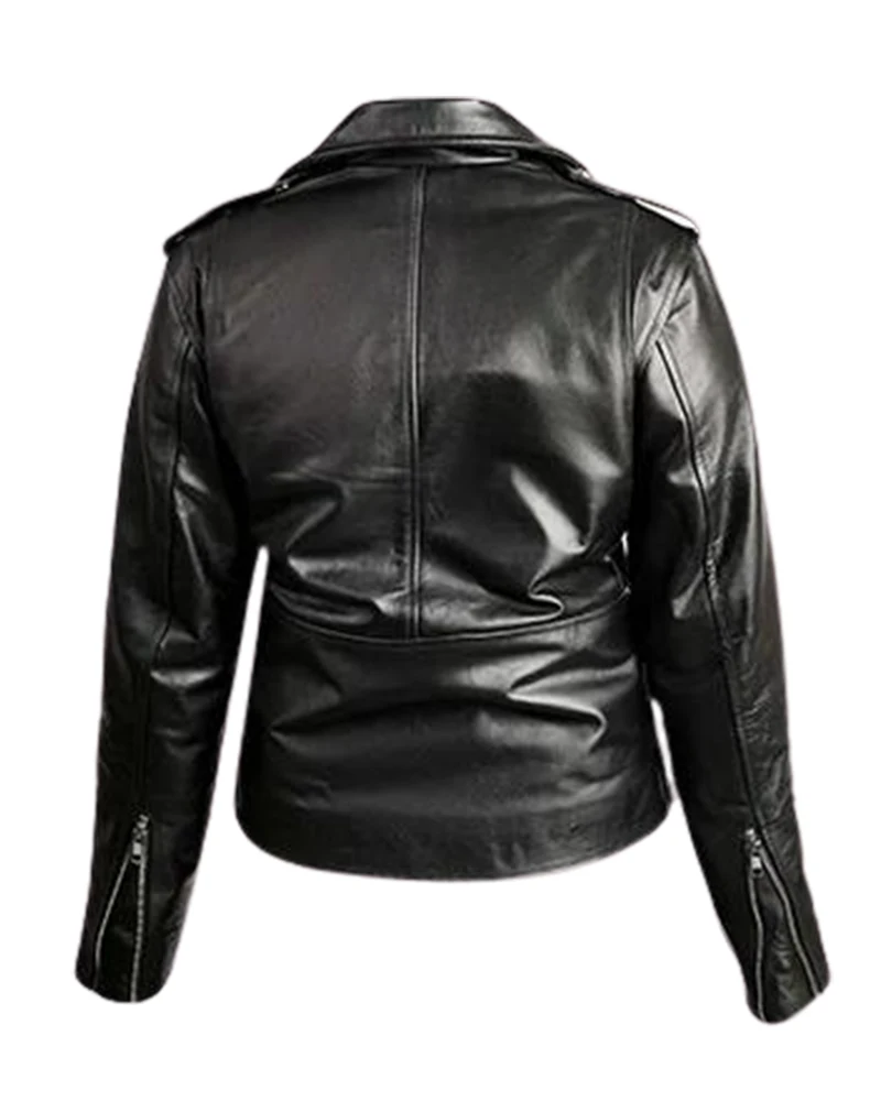 Womens Black Motorcycle Leather Jacket