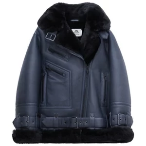 Women's The Arrivals Aviator Moya Fur Leather Jacket