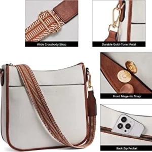 BOSTANTEN Crossbody Bags for Women Leather Handbags Hobo Shoulder Bags with Adjustable Colored Strap Leather bags