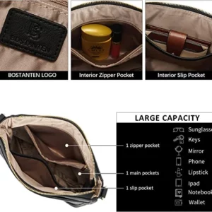 BOSTANTEN Crossbody Bags for Women Leather Handbags Hobo Shoulder Bags with Adjustable Colored Strap bags