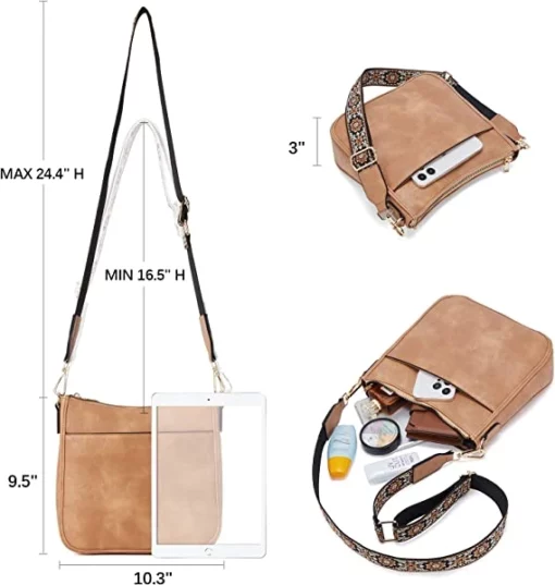 BOSTANTEN Crossbody s for Women Leather Handbags Hobo Shoulder Bags with Adjustable Colored Strap Leather bags