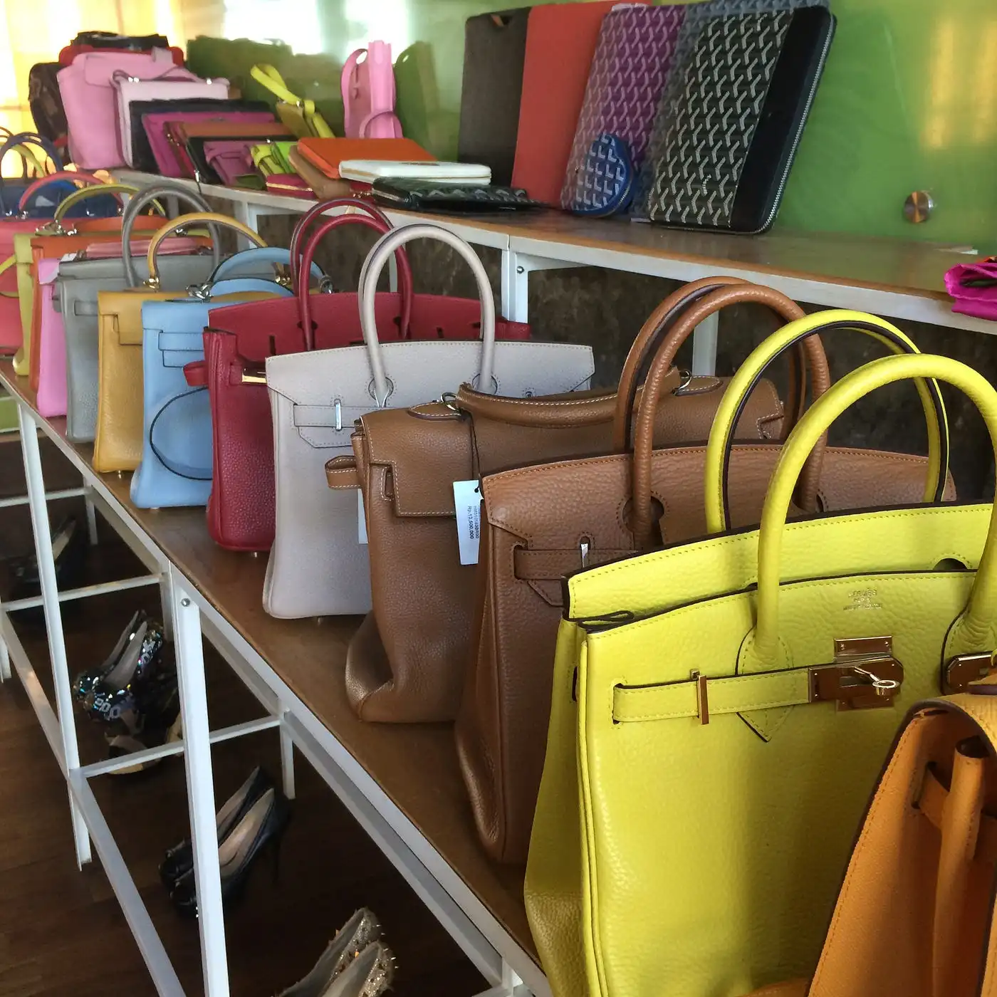 Leather color bags