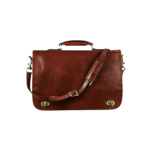 Time Resistance Italian Brown Laptop Briefcase Bag