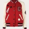 Coach Red and White Letterman Jacket