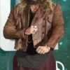 Jason Momoa Movie Justice League Aquaman Brown Distressed Leather Jacket