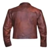 Justice League Aquaman Distressed Brown Leather Jacket