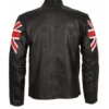 Mens British Flag Genuine Leather Jacket