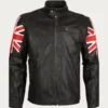 Mens British Flag Real Leather Jacket