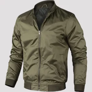 Men's Lightweight Green Bomber Jacket
