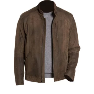 Mens Moto Suede Leather Jacket