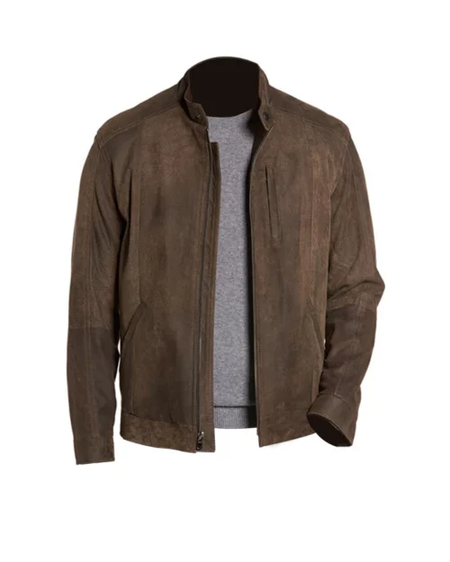 Mens Moto Suede Leather Jacket