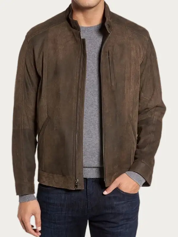 Mens Moto Suede Leather Jacket