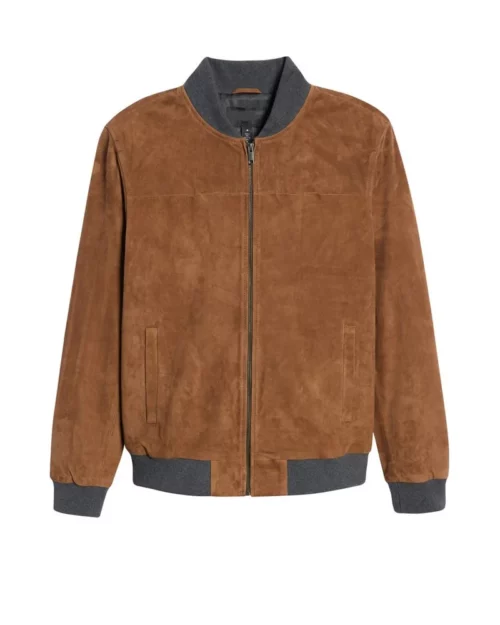 Mens Suede Bomber Jacket
