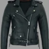 Women Classic Motorcycle Leather Jacket