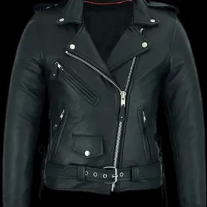 Women Classic Motorcycle Leather Jacket