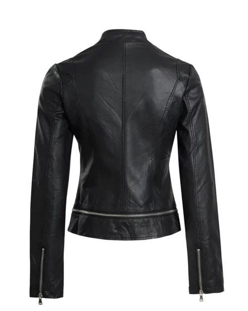 Women Faux Leather Moto Jacket