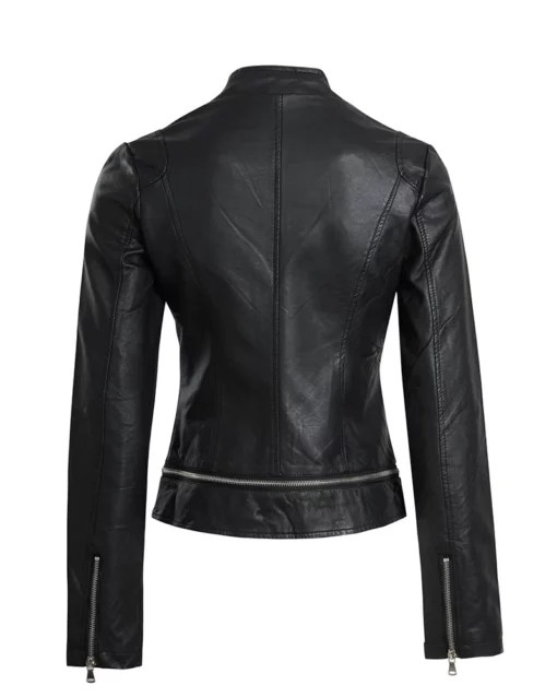 Women Faux Leather Moto Jacket