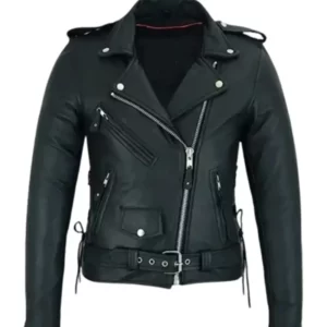 Women’s Classic Motorcycle Leather Jacket