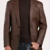 brown leather blazer For men