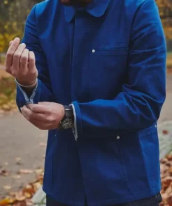 french workers Blue Cotton jacket