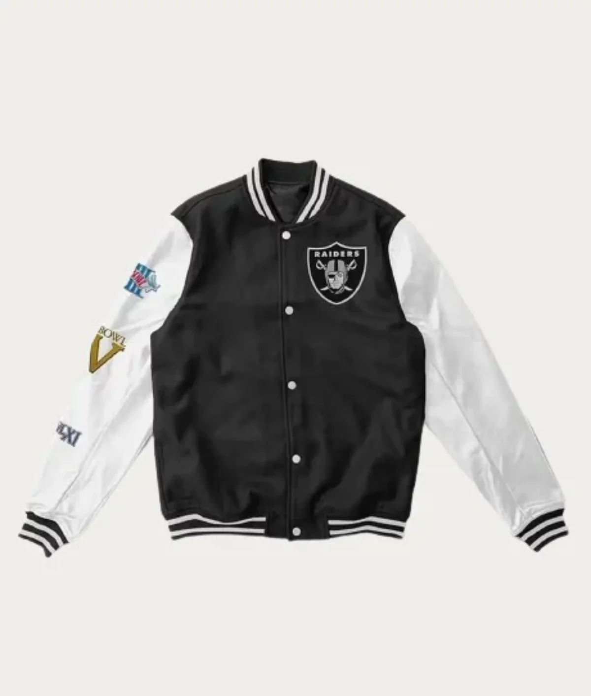 Thegenuineleather NFL Raiders Big Logo Jacket - Silver