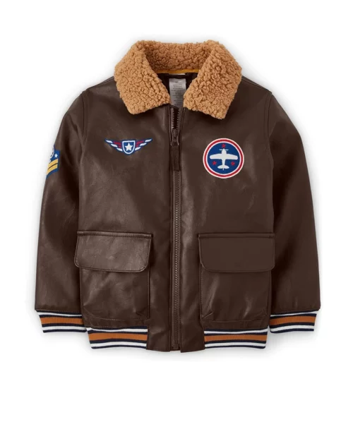 Boys’ Embroidered Shearling Jacket