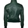 Women’s Green Bomber Leather Jacket