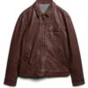 70's Cracked Pattern Leather Jacket