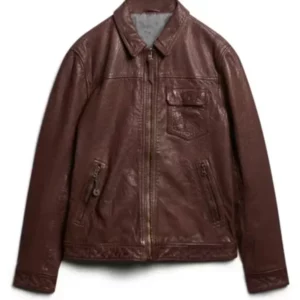 70's Cracked Pattern Leather Jacket