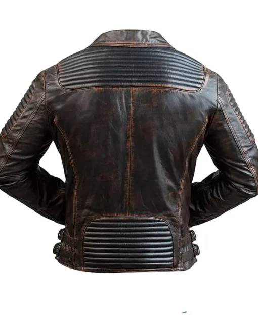 Distressed Lambskin Leather Jacket