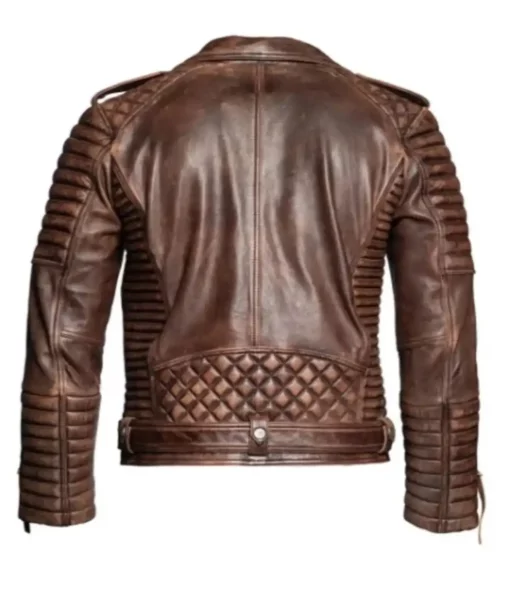 Distressed Quilted Leather Jacket