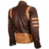 Distressed Tan Brown Leather Jacket