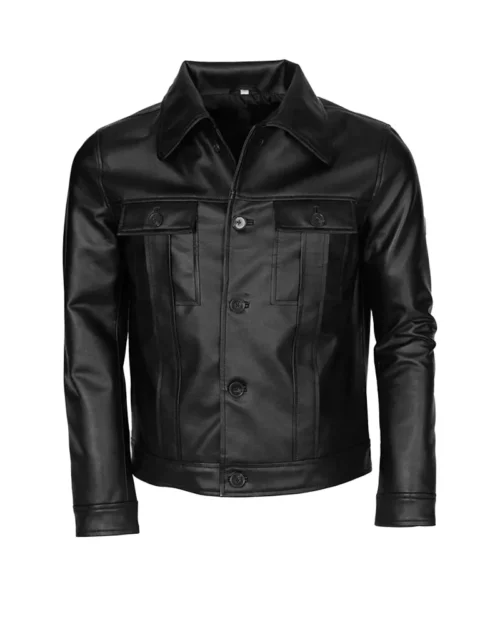 Men Black Leather Motorcycle Jacket