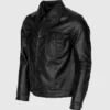 Men Black Leather Motorcyle Jacket
