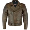 Men Brown Motorbike Leather Jacket