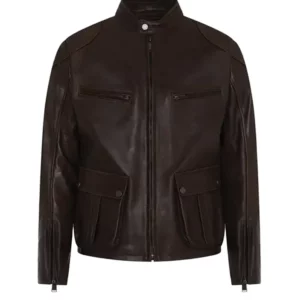 Men Classic Cafe Racer Leather Jacket
