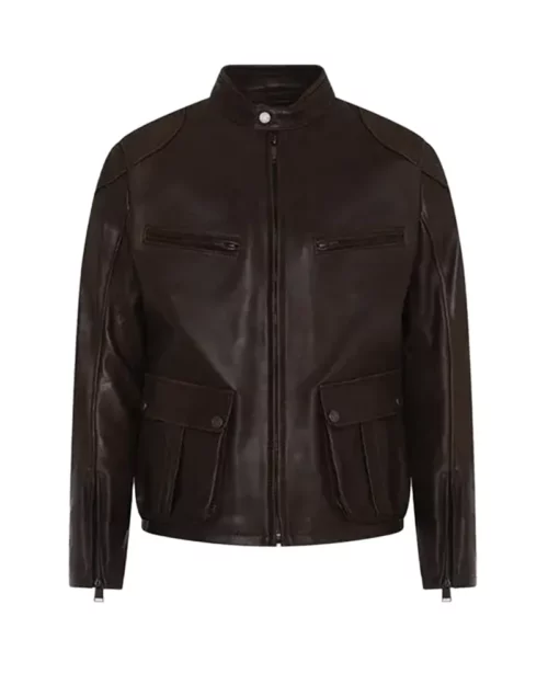 Men Classic Cafe Racer Leather Jacket