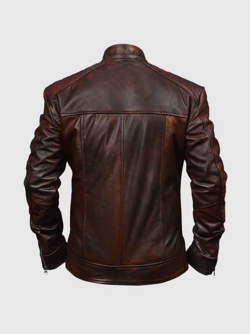 Men Vintage Leather Waxed Jacket