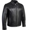 Men's Black New Zealand Lamb Leather Fashion Car Coat Jacket