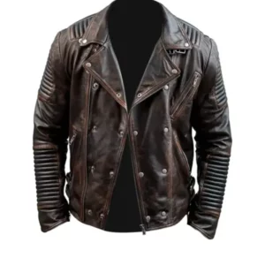 Men’s Brown Distressed Leather Jacket