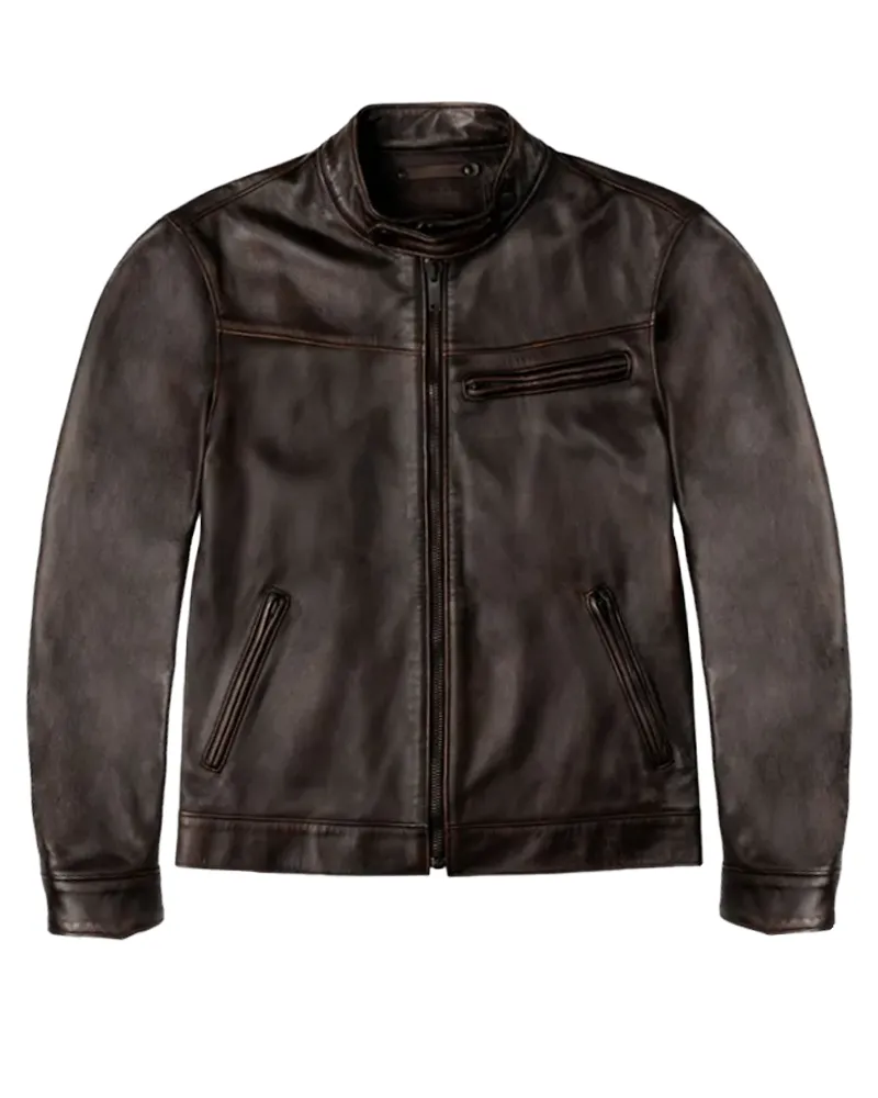 Men’s Brown Leather Roadster Jacket