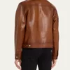 Men’s Brown Leather Trucker Jacket