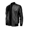 Mens Pure Cow Leather Black Bomber Jacket