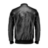 Mens Pure Cow Leather Bomber Jacket Black