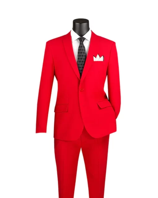 Men's Red Slim Fit 2 Piece Suit