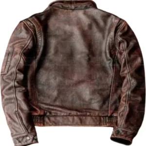 Men's Vintage Brown Sheepskin Leather Jacket - Genuine Leather